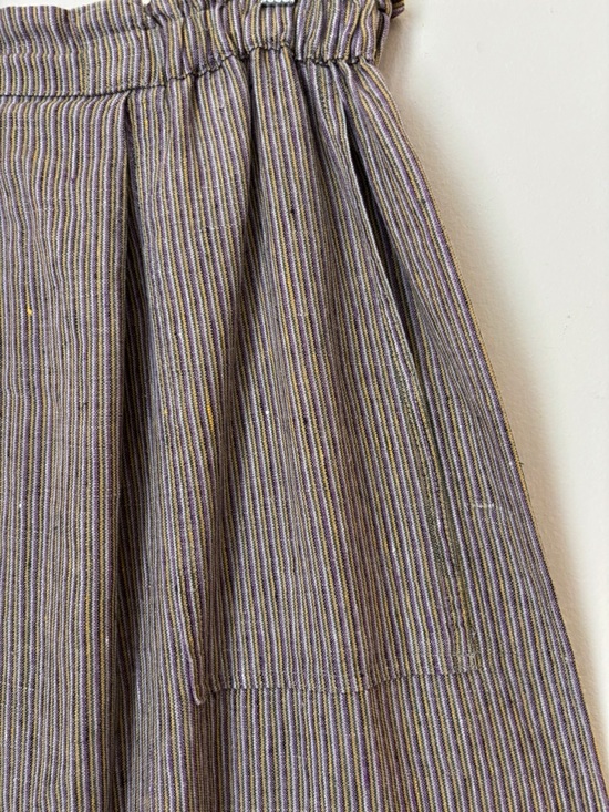 FLAX Vintage Striped Linen Patch Pocket Maxi Skirt Large Coastal Grandma - Picture 3 of 6